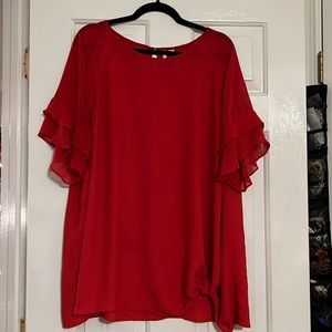Very pretty red short sleeve blouse